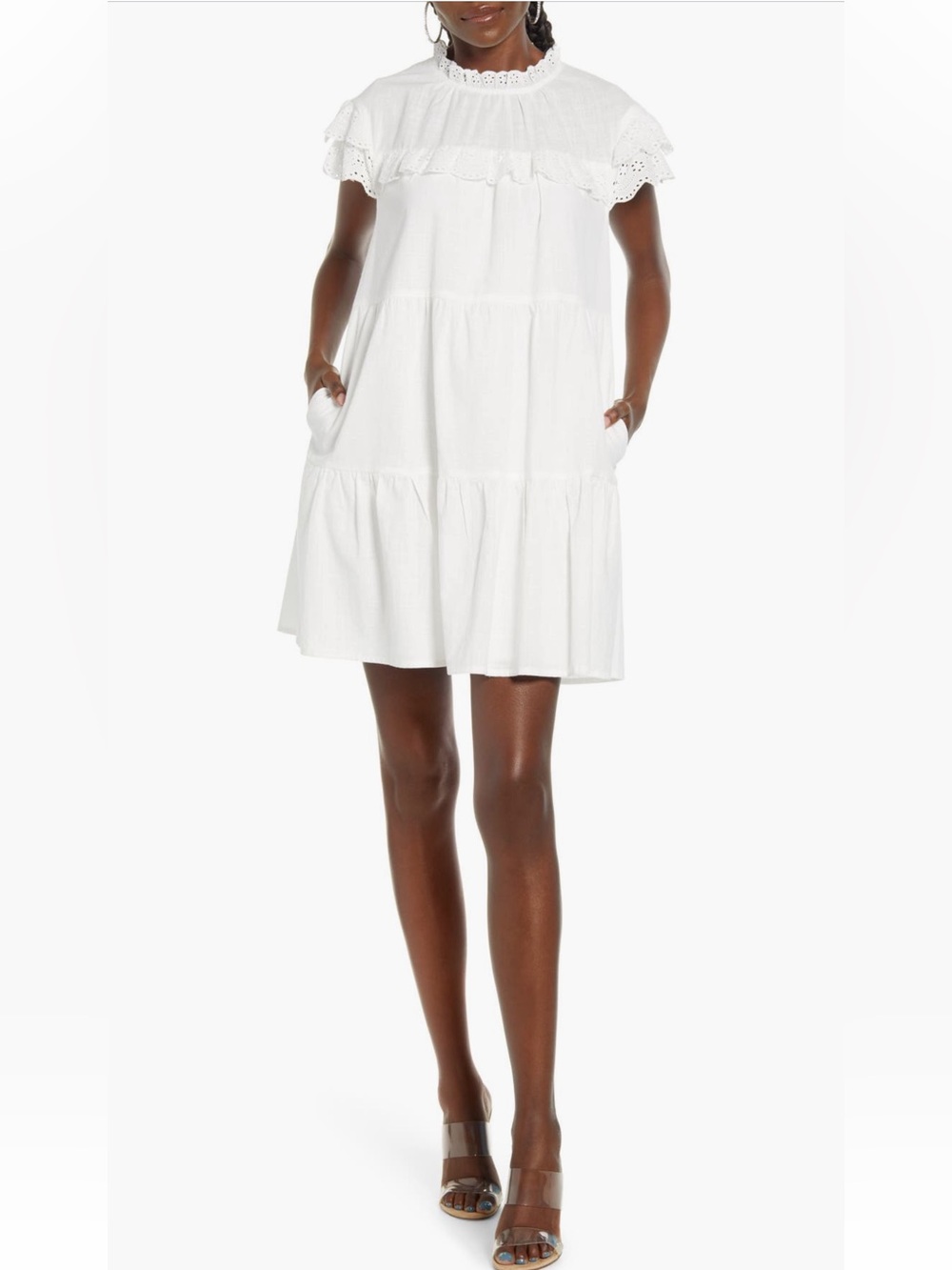 English Factory Eyelet Babydoll Minidress White S NWT